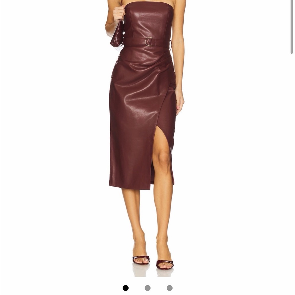 Karina Grimaldi Strapless Burgundy Dress